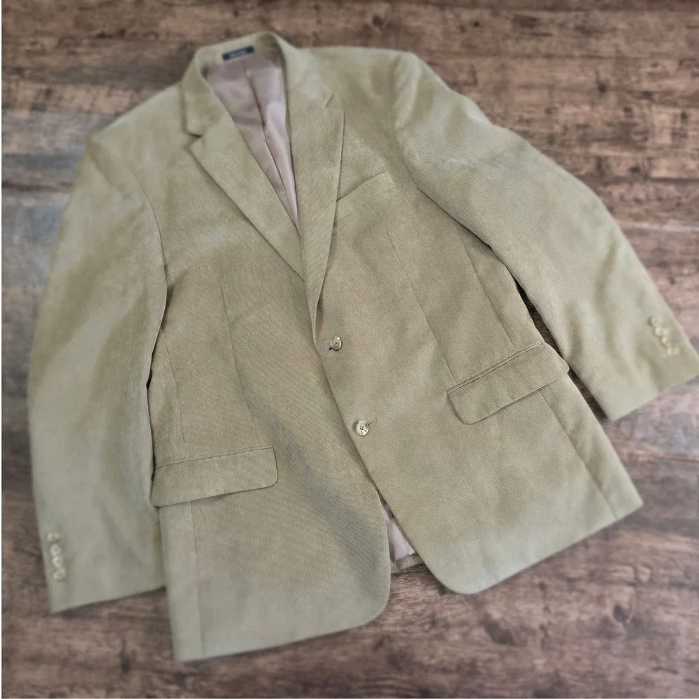 PRONTO UOMO Corduroy Blazer Mens 44R Tan Two Button Sport Coat Jacket